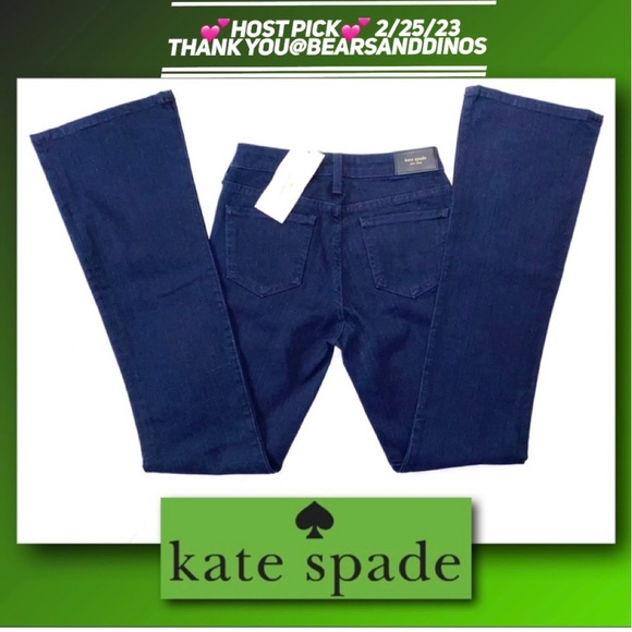 💕HP💕NWOT Kate Spade - Dark Wash "The Uptown" Flare Jeans Bootcut Sz 25 US Sz 2 - Picture 1 of 8